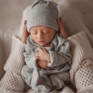 Gray Pointelle Baby Matching 3pc Set